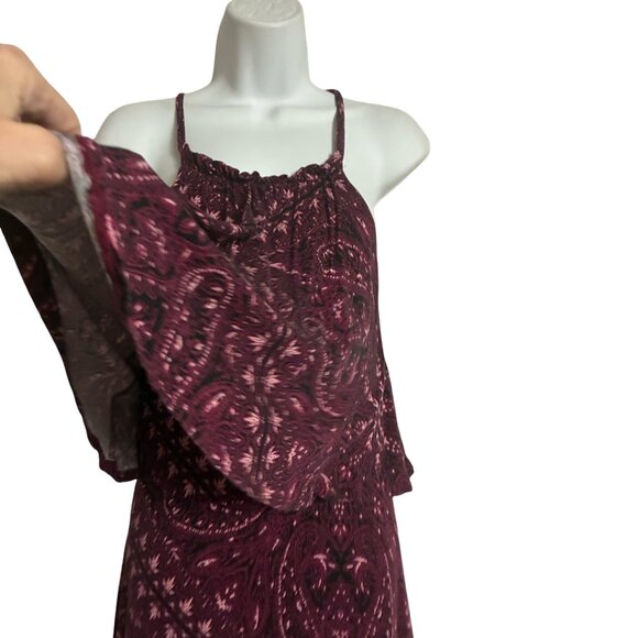 Sz.0X, Sz.12, Sz.L*Torrid*Burgundy Paisley Jersey Maxi Dress - Picture 7 of 12